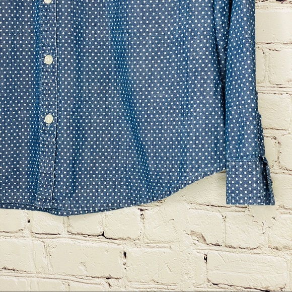 Old Navy Women’s Button Down Jean Polka Dot Top M - Picture 10 of 13